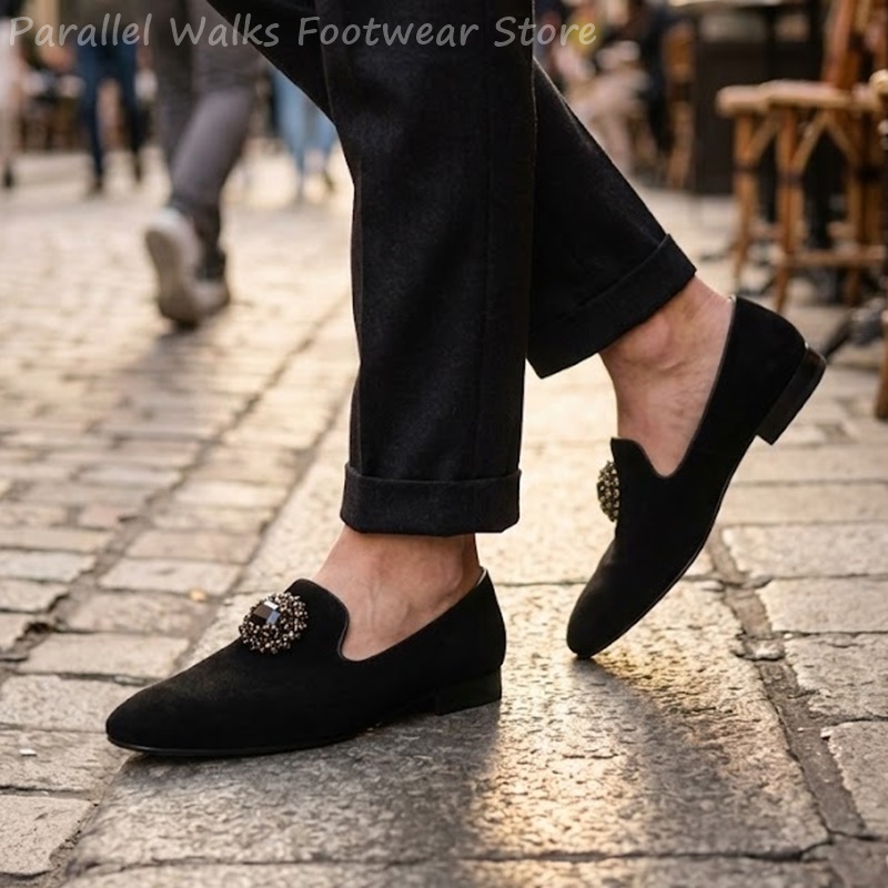 Men Shoes For Wedding - Sepatu Loafer Pria Berbahan Suede dengan