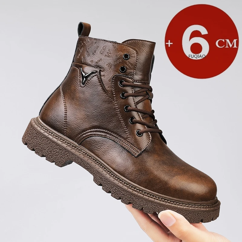 Men'S Shoes Dq - Sepatu Boots Pria Penambah Tinggi Tak