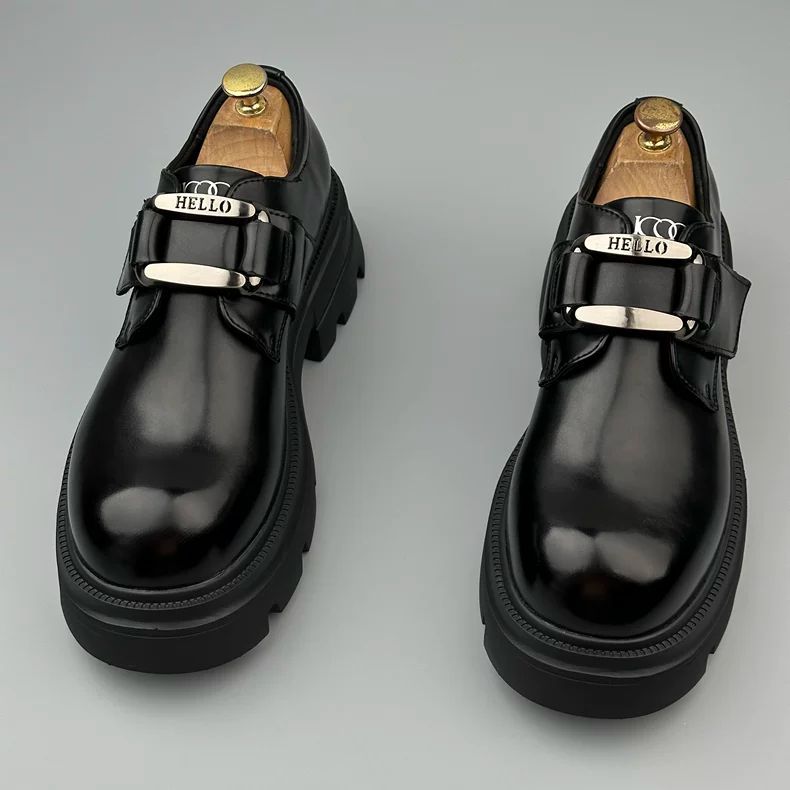 Men Shoes Prada - Sepatu Derby Kulit Platform Kepala Bulat