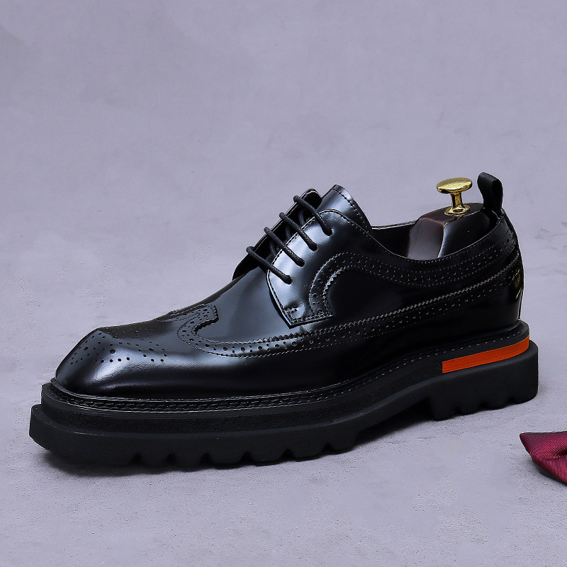 Men Shoes Prada - Sepatu Oxford Platform Brogue Pria Kulit
