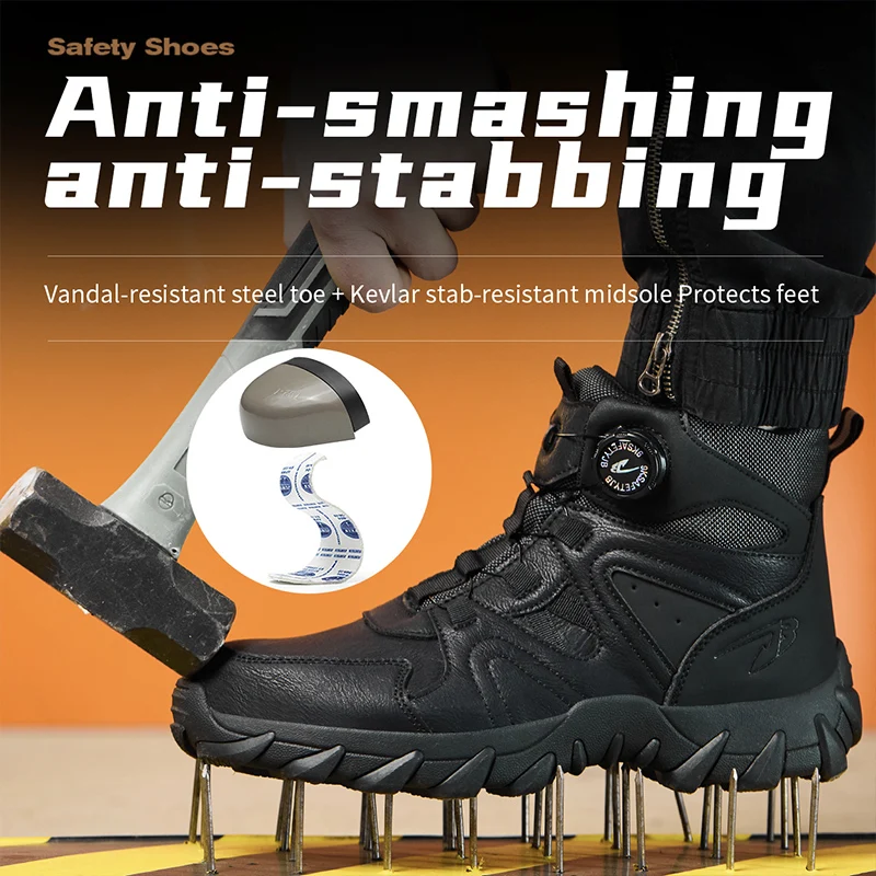 Work Boot Steel Toe - Sepatu Bot Keselamatan Pria Baru Sepatu