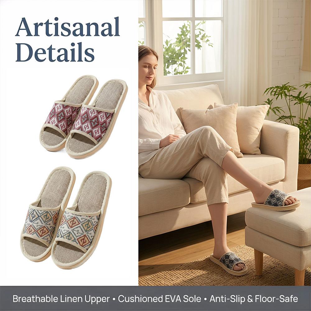 Sendal Rumah Linen Four Season - Men'S Shoes To Women'S ulasan dan harga