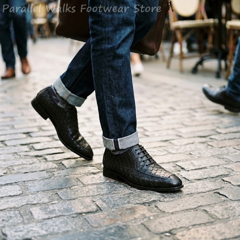Sepatu Oxford Pria Kulit Embos - Men Shoes For Wedding ulasan dan harga