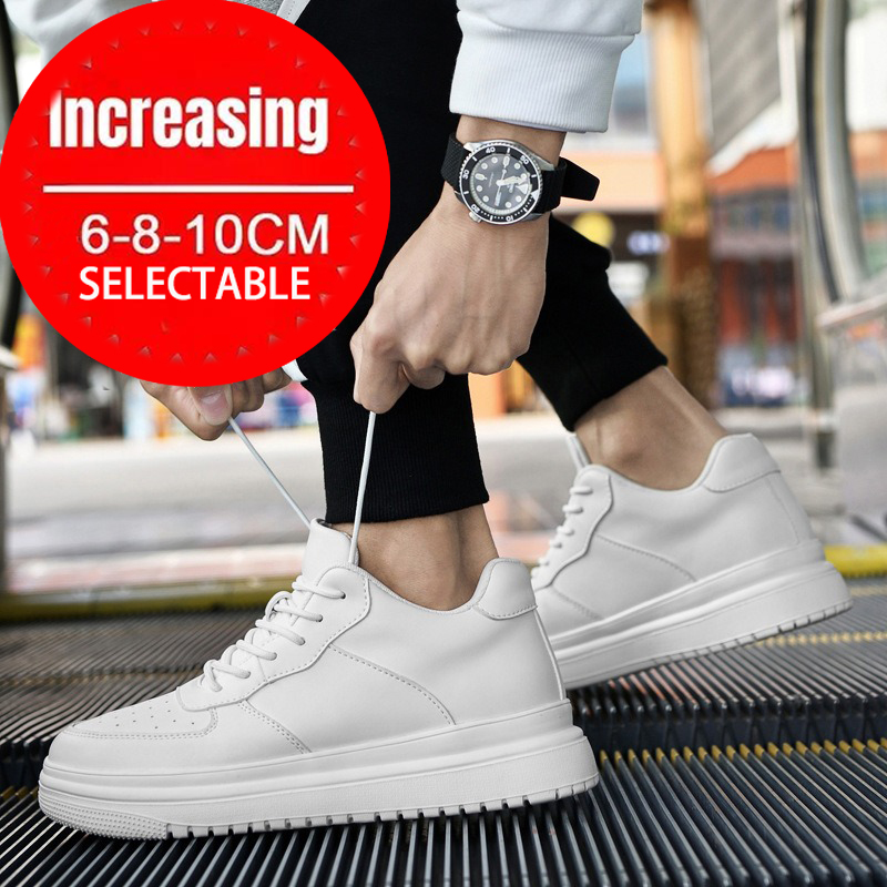 Sepatu Lift Pria Sepatu Penamb - Men Shoes White Colour ulasan dan harga