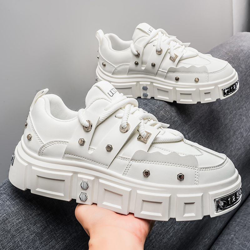 Sepatu Sneakers Pria Sol Tebal - Men Shoes White Colour ulasan dan harga